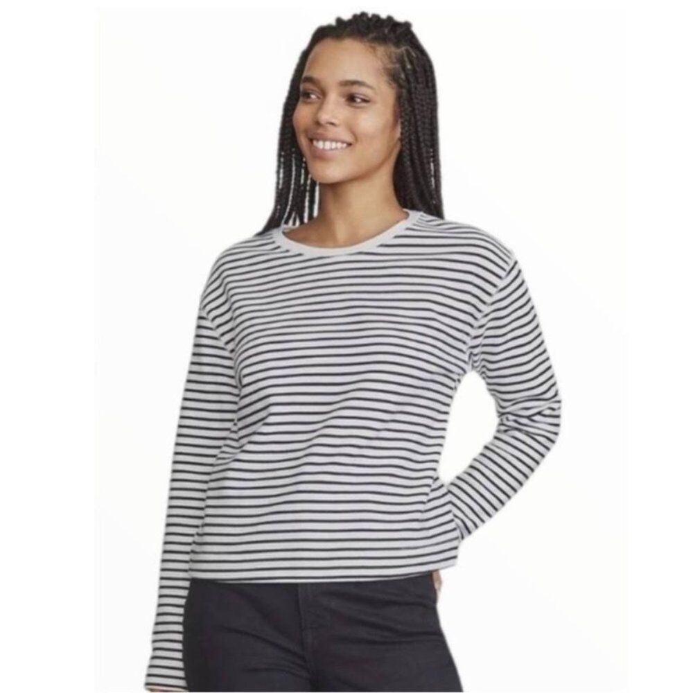 Elizabeth and James Striped Cotton‎ Crewneck Sweater Large